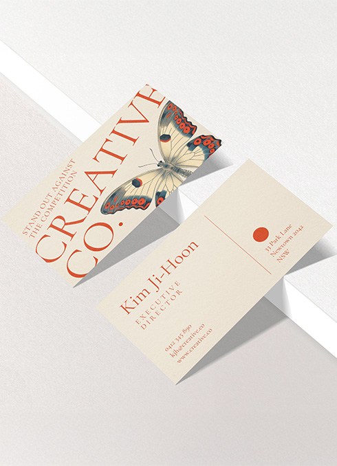 Modern narrow business cards, 90x45mm, slim custom business card printing.