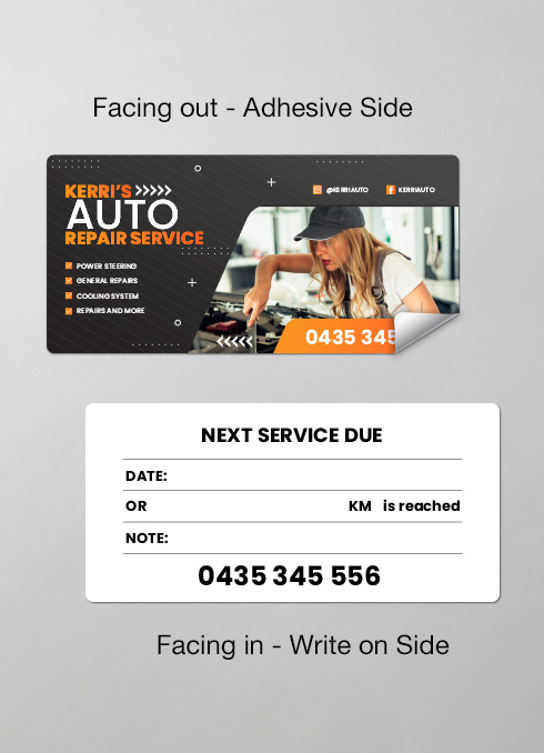 Double Sided Stickers with descriptions - Writable on one side and adhesive on another side.