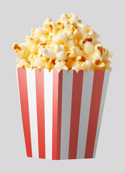 Popcorn Boxes with red and white stripes. Printed in Australia.