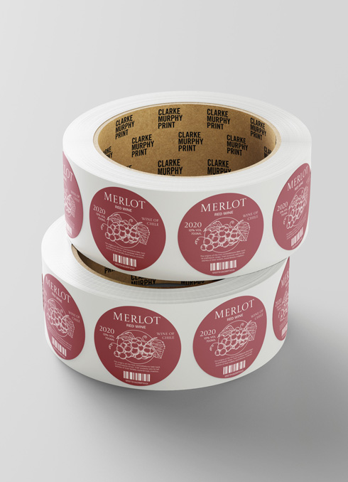 Roll Labels for Wine Bottles with texture finish