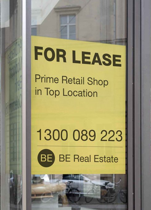 Window Decals For Lease sign.